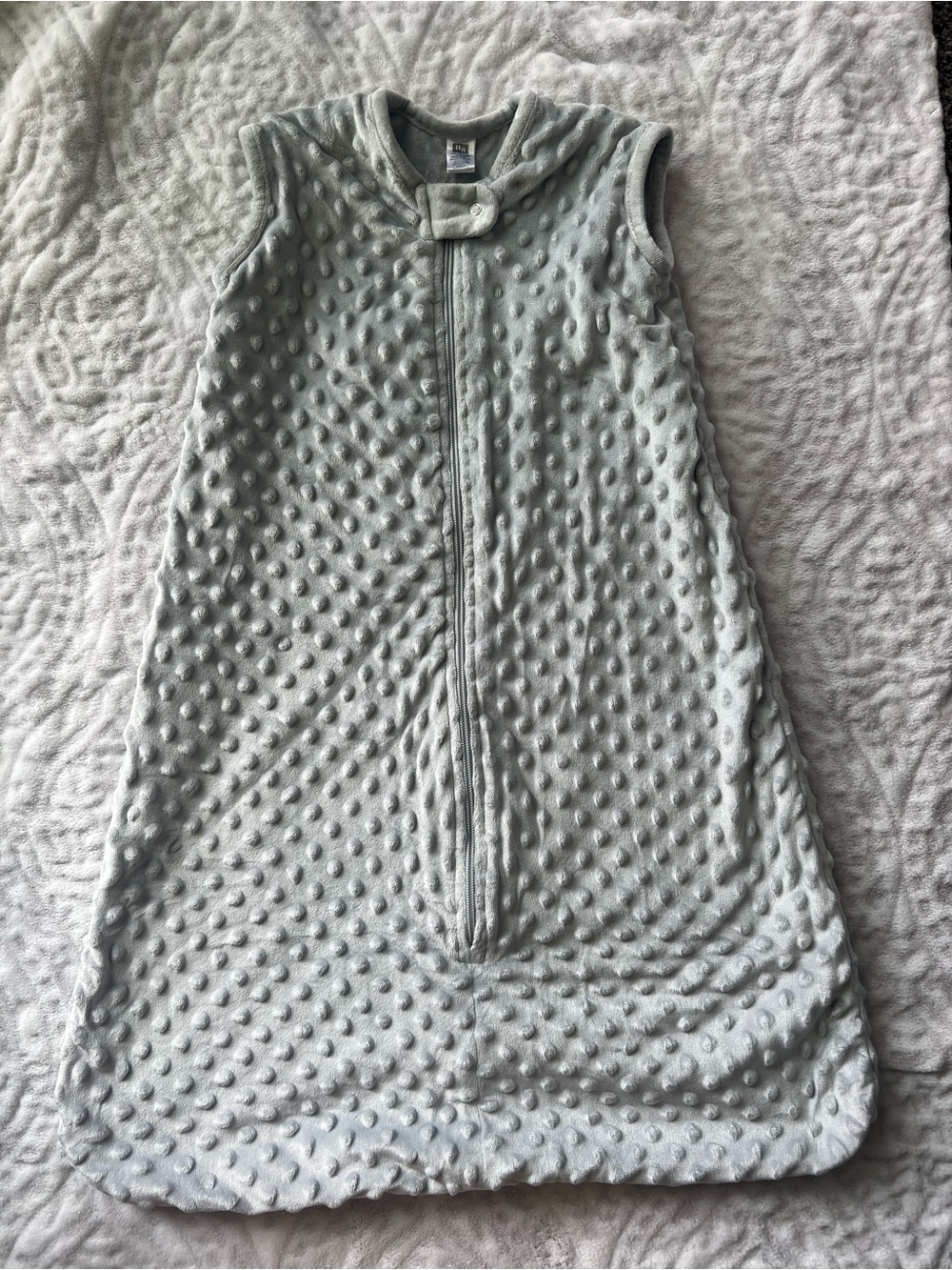 HB Soft Textured Sleeveless Baby Sleep Sack - Light Gray | Size 12-18 Month